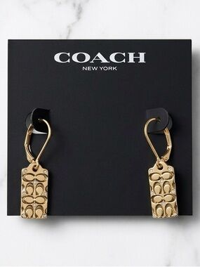 COACH Quilted C Drop Earrings